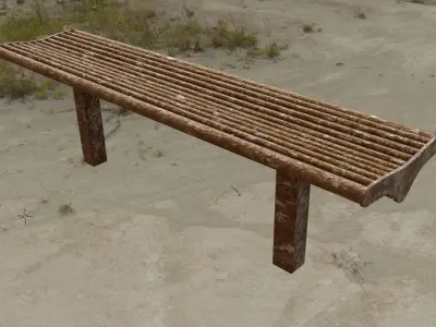 Rusted Bench 5 Low-poly 3D model