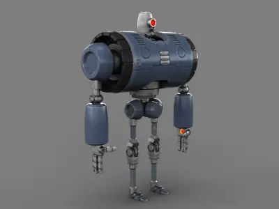 Cartoon Robot 2 Low-poly 3D model