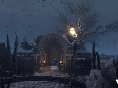 The Great Tree Environment Low-poly 3D model