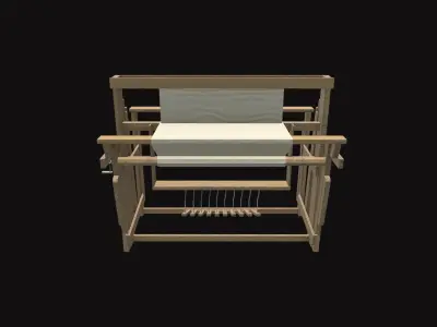 Medieval Floor Loom Trap Low-poly 3D model