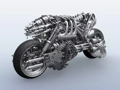 Terminator Robot Motorcycle 3D model