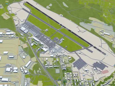 Tbilisi Airport 10km Low-poly 3D model