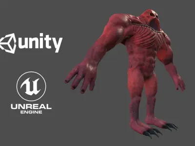 Big alien enemy - Rigged - Animated - PBR - lowpoly Low-poly 3D model