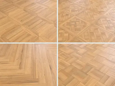 Parquet - Laminate - Wooden floor 4 in 1 Low-poly 3D model