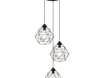Chandelier VITALUCE Tara black trio 3xE27 max 40W 3D model