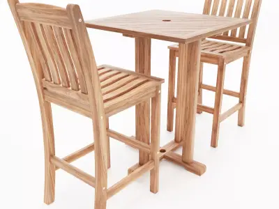 Oasis Bar Chair an Table 3D model