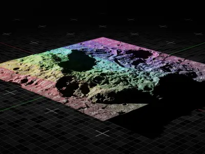 Moon Mountain 3 with 8K Textures 3D model