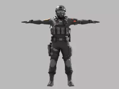 Elite Special Forces Soldier Low-poly 3D model