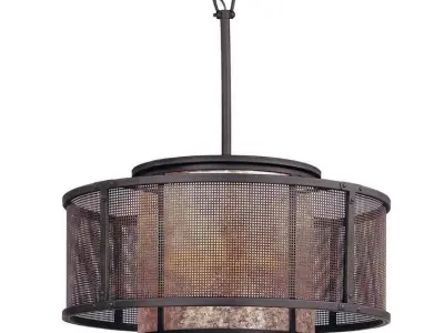 Holmfirth Light Unique Statement Drum Chandelier 3D model