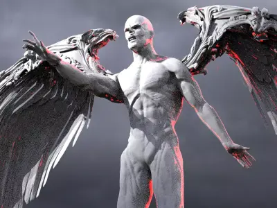 Fallen Angel Arch Dark Lord sculpture 3D model