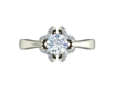 Sterling Silver Infinite Elements Zirconia Round Ring 3D print model