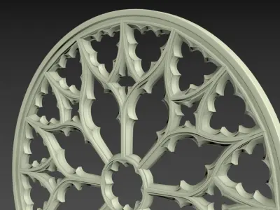 Gothic Rose window ornament 2 3D print model