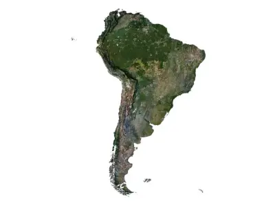 South America Terrain 3D Map 3D model