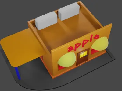 city shop shopping mall Low-poly 3D model