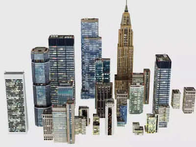Skyscraper Series Low-poly 3D model