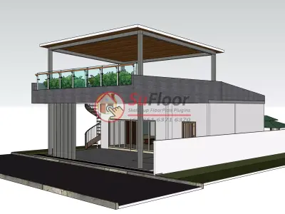 House 12x16m code 600 - Sketchup 3D model 3D model 3D model