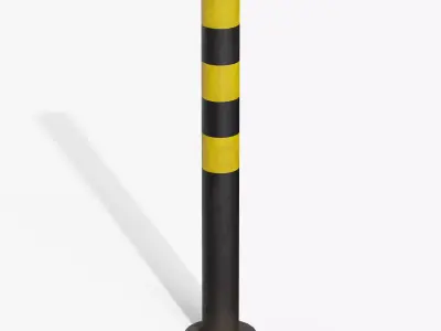 Bollard Post B Low-poly 3D model