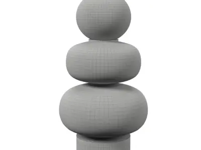 Sculptural Table Lamp - Stacked Glass Forms on Marble Base 3D model