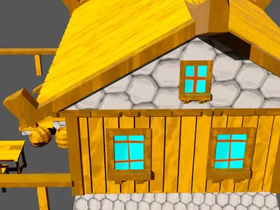 Tavern Stylized Low Poly Low-poly 3D model