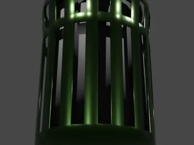 Metallic Trash Can 3D model