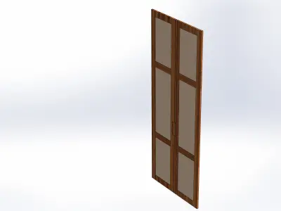 Elegant Bookshelf with Decorative Doors and Compact Storage  3D print model