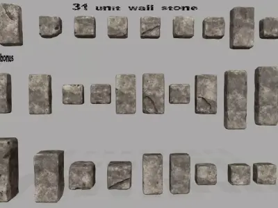 wall stone Low-poly 3D model