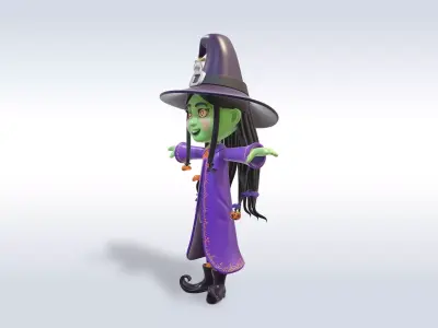 Adorable Witch Halloween Character 3D Model 3D model purchase