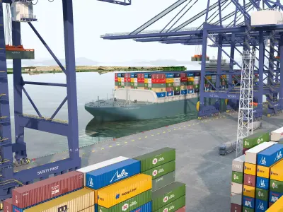 Cargo Dockyard  Low-poly 3D model