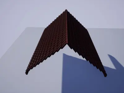 brick roof Free low-poly 3D model