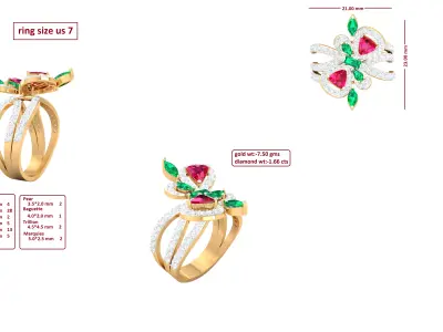 Diamond Ring for Women 3D print model 25