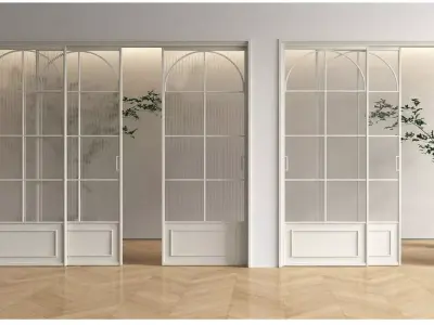 door glass-door white-door woodendoor 3D model