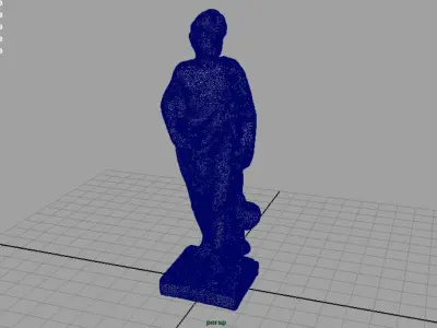 Asclepius statue of person Low-poly 3D model