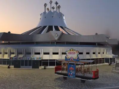 Circus venice city hall at sunset Low-poly 3D model