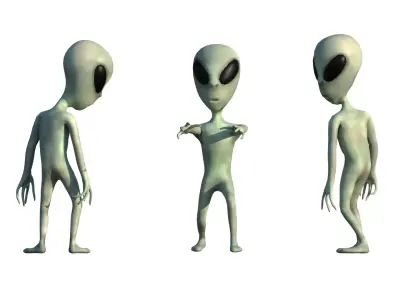 Stylized Alien 3D Model Humanoid Extraterrestrial Character Low-poly 3D model