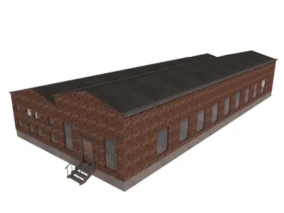 industrial building warehouse 6 3D model