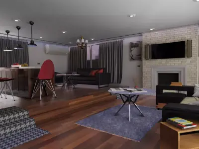 House interior scene 3D model
