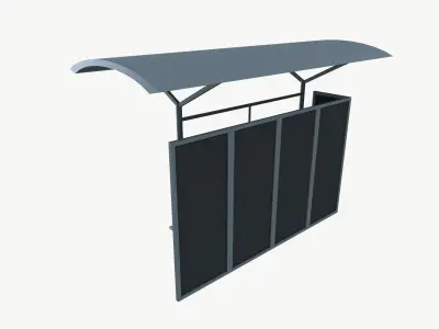Public bus stop Low-poly 3D model