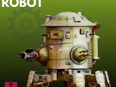Tin Warrior Robot STL Mechanical 3D Model 3D print model