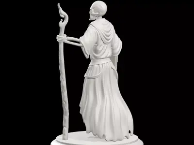 Necromancer Fantasy RPG Miniature On Base 3D print model