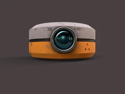 Old Robot Head V3 Low-poly 3D model