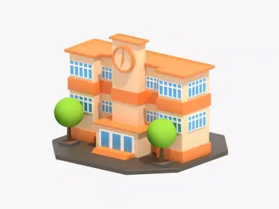 School 3D Illustration 3D model