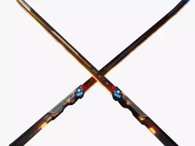 Scifi Katana PBR Project Low-poly 3D model