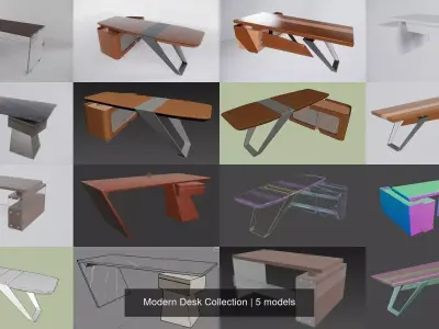 Modern Desk Collection 3D Model Pack