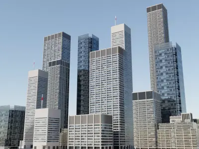 Skyscraper Buildings Pack Low-poly 3D model