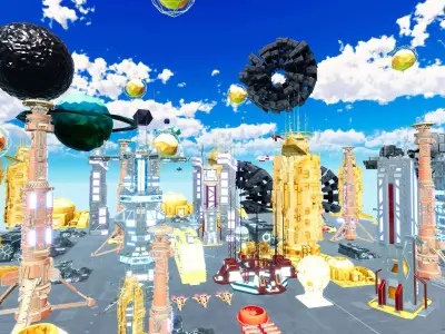 Sci Fi Mega Environment Pack Buildings Planets Space Low-poly 3D model