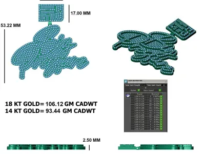 Iced Angel Pendant  Pave Set Statement Piece 3D print model