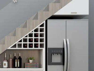 Modern Storage Cabinet Staircase 3D model