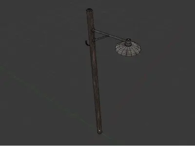 Wooden light pole Low-poly 3D model