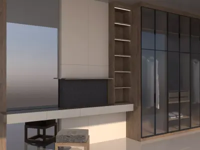 Serena Line Elegance dressing Room Set - Sharp  Low-poly 3D model