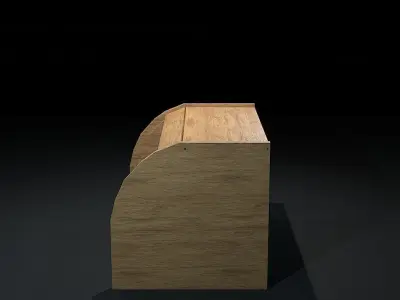 Desk wooden Low-poly 3D model